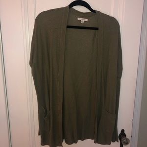 Green waffle cardigan